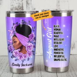 Personalized Bwa Purple Rose Steel Tumbler