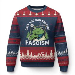 Portland Frog Prevent Fascism Ugly Christmas Sweater Xmas Resist Jumper Protest Gifts – VertexNest LLC