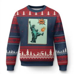 Statue Of Liberty No Kings Ugly Christmas Sweater Xmas America Jumper Protest Gifts – VertexNest LLC