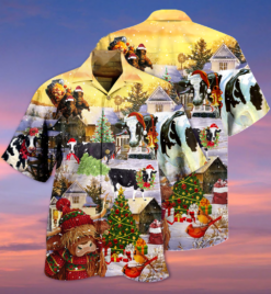 Cow Christmas Love Animals Love Hawaiian Shirt