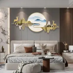 Modern Metal Home Decor Ornaments Light Luxury Fashion Nordic Creative Pendant Background Wall Living Room Porch Wall Decoration