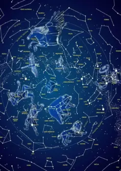 Star Chart Educational star map Art Picture Print Silk Poster Home Wall Decor